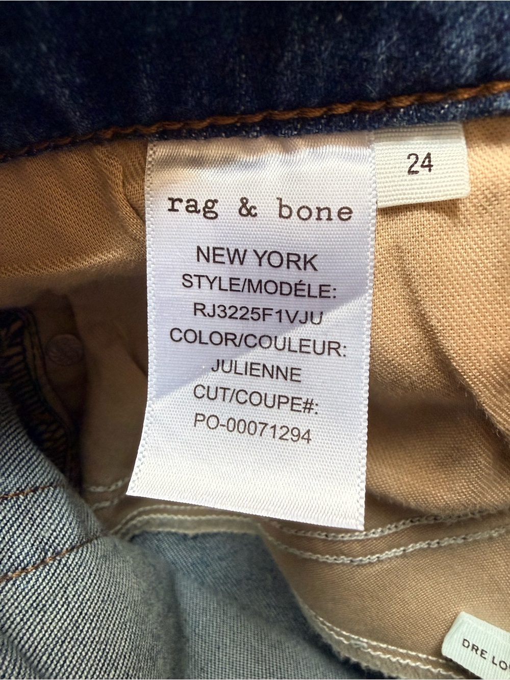 NWT Rag & Bone Dre Low Rise Boyfriend Jeans Size 24 Medium Wash - Picture 12 of 14